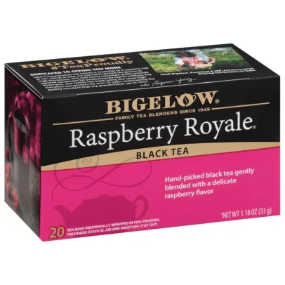 Bigelow Tea Raspberry Royale Black Tea Bags. Caffeinated. 20 Count. Pack of 6